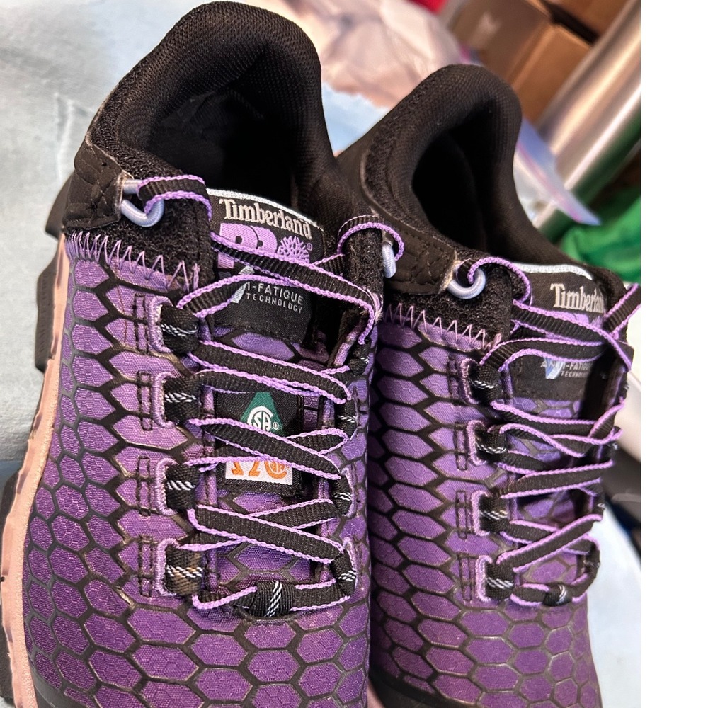 Timberland PRO Powertrain Sport Alloy Toe Work Shoes Purple Black Womens 5.5W